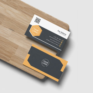 Carte De Visite Gold Corporate Professional QR Code Scannable