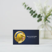 Carte De Visite Gold Crest Eagle Emblem USA Flag | Dark Blue (Debout devant)