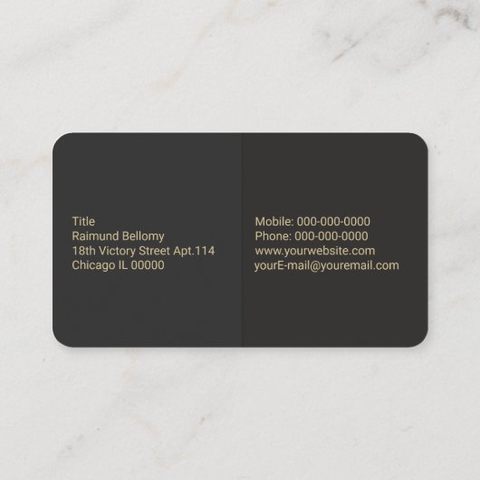 Carte de visite Gold Crown (Dos)