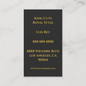 Carte De Visite Gold Crown King Mustache Barbershop (Dos)