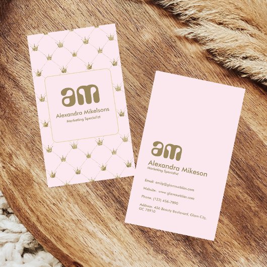 Carte De Visite Gold Crown Minimal Elegant