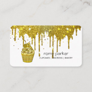 Carte De Visite Gold Cupcake Home Bakery Pâtisserie Déchirure