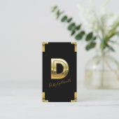 Carte de visite Gold D initiale et bordures (Debout devant)
