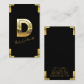 Carte de visite Gold D initiale et bordures (Devant / Derrière)