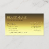 Carte De Visite Gold de luxe Stylish Mirror Font Professional (Dos)