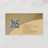 Carte De Visite Gold Design, Name & Monogram, QR code (Dos)