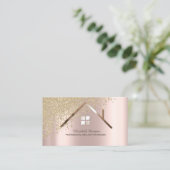 Carte De Visite Gold Diamants Rose Gold Agent immobilier (Debout devant)