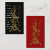 Carte De Visite GOLD DRAGON Design asiatique (Devant / Derrière)