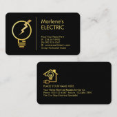 Carte De Visite Gold Electric Bulb Lightning Power (Devant / Derrière)