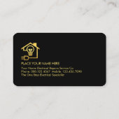 Carte De Visite Gold Electric Bulb Lightning Power (Dos)