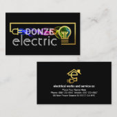 Carte De Visite Gold Electric Wire Circuit Powers Up (Devant / Derrière)