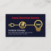 Carte De Visite Gold Electrical Circuit Home Câblage (Devant)