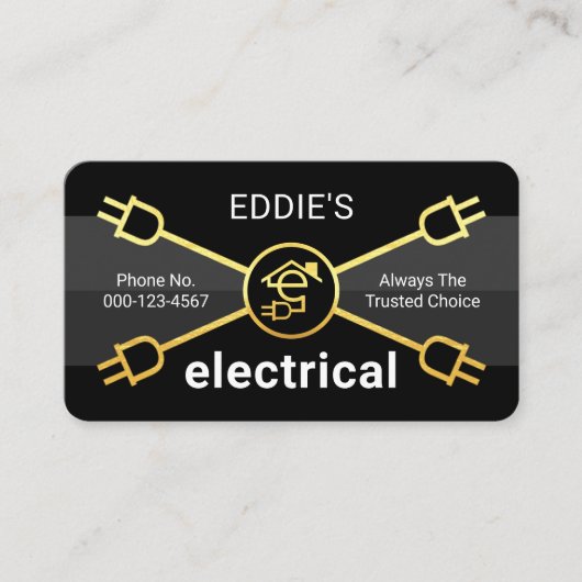 Carte De Visite Gold Electrical Power Plugs Wiring (Devant)