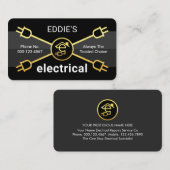 Carte De Visite Gold Electrical Power Plugs Wiring (Devant / Derrière)