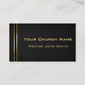 Carte De Visite Gold Elegance2 Church Pastor Classy (Devant)