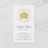 Carte De Visite Gold Elegant Couronne Vintage Vertical (Devant)