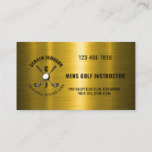 Carte De Visite Gold Elegant Custom Golf Monogramme Design (Dos)