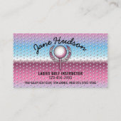 Carte De Visite Gold Elegant Dames Golf Design (Dos)
