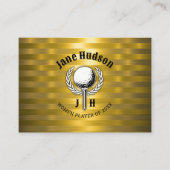 Carte De Visite Gold Elegant Dames Golf Monogramme Design (Devant)