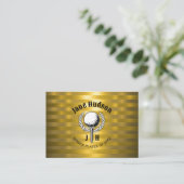 Carte De Visite Gold Elegant Dames Golf Monogramme Design (Debout devant)