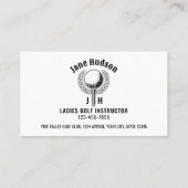 Carte De Visite Gold Elegant Dames Golf Monogramme Design (Dos)