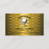 Carte De Visite Gold Elegant Dames Golf Monogramme Design (Dos)