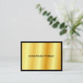 Carte De Visite Gold Elegant Luxe Personnalisé Modèle Moderne (Debout devant)