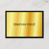 Carte De Visite Gold Elegant Modèle Custom Modern Professional (Devant)