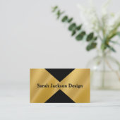 Carte De Visite Gold et Black Graphic Designer Finance Business (Debout devant)