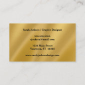 Carte De Visite Gold et Black Graphic Designer Finance Business (Dos)