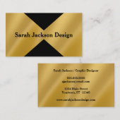 Carte De Visite Gold et Black Graphic Designer Finance Business (Devant / Derrière)