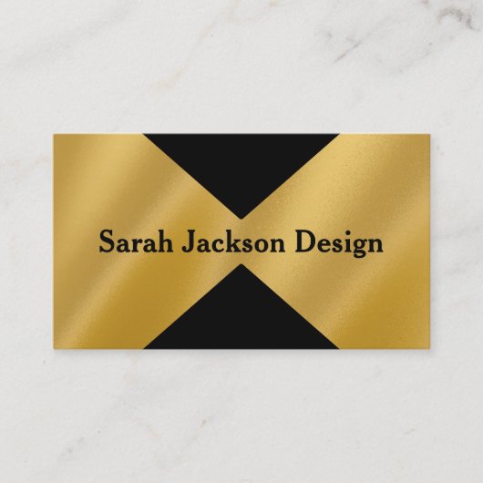 Carte De Visite Gold et Black Graphic Designer Finance Business (Devant)