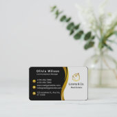 Carte De Visite Gold et Black Real Estate (Debout devant)