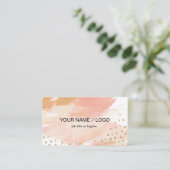 Carte de visite Gold et Blush Watercolor (Debout devant)