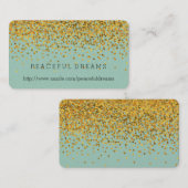 Carte De Visite Gold et Mint Confetti (Devant / Derrière)