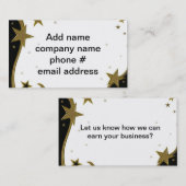 Carte De Visite Gold et Silver Stars Business (Devant / Derrière)