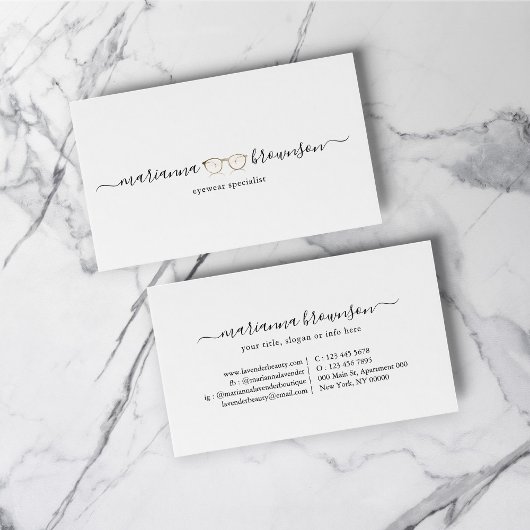 Carte De Visite Gold Eye wear Glaces