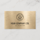 Carte De Visite Gold Faux Brushed Metal Professional QR Code (Devant)