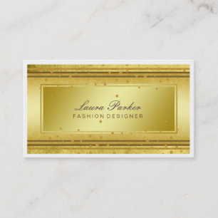 Carte De Visite Gold Faux Foil Professionnel Élégant Confetti Chic