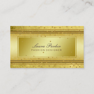 Carte De Visite Gold Faux Foil Professionnel Élégant Confetti Chic