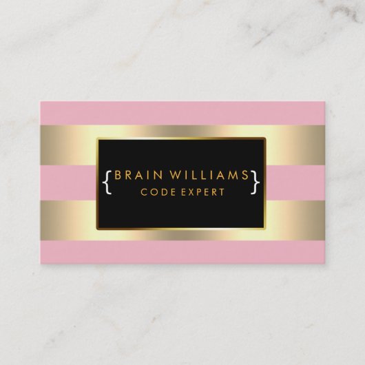 Carte De Visite Gold Faux Foil Web Computer Professionnel Élégant (Devant)