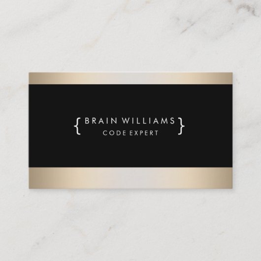 Carte De Visite Gold Faux Foil Web Computer Professionnel Élégant (Devant)