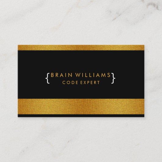 Carte De Visite Gold Faux Foil Web Computer Professionnel Élégant (Devant)