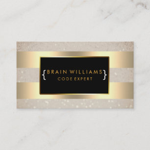 Carte De Visite Gold Faux Foil Web Professionnel Minimal Élégant