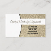 Carte De Visite Gold Faux Glitter Custom Professional Head Shot (Dos)