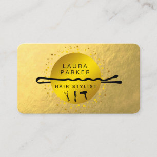 Carte De Visite Gold Faux Hair Styliste Maquillage Artiste Salon