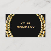 Carte De Visite Gold Feuilles Laurel Wreath Frame Professional Bla (Devant)