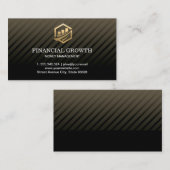 Carte De Visite Gold Financial Icon Professional Black Modern (Devant / Derrière)