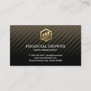 Carte De Visite Gold Financial Icon Professional Black Modern