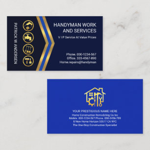Carte De Visite Gold Flèches Gold Handyman Icons